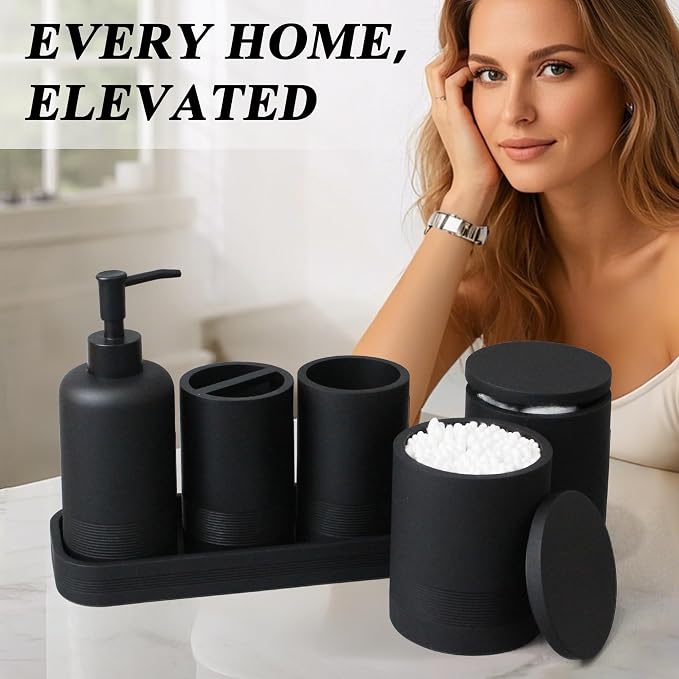6-Piece Bathroom Accessories Set, Organizer Set - Image 8
