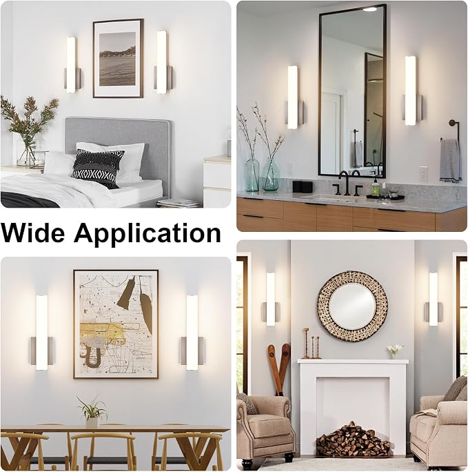 15.7 Inches Modern Bathroom Led Wall Sconces, 18W 3000K Hardwired Wall Light - Image 4