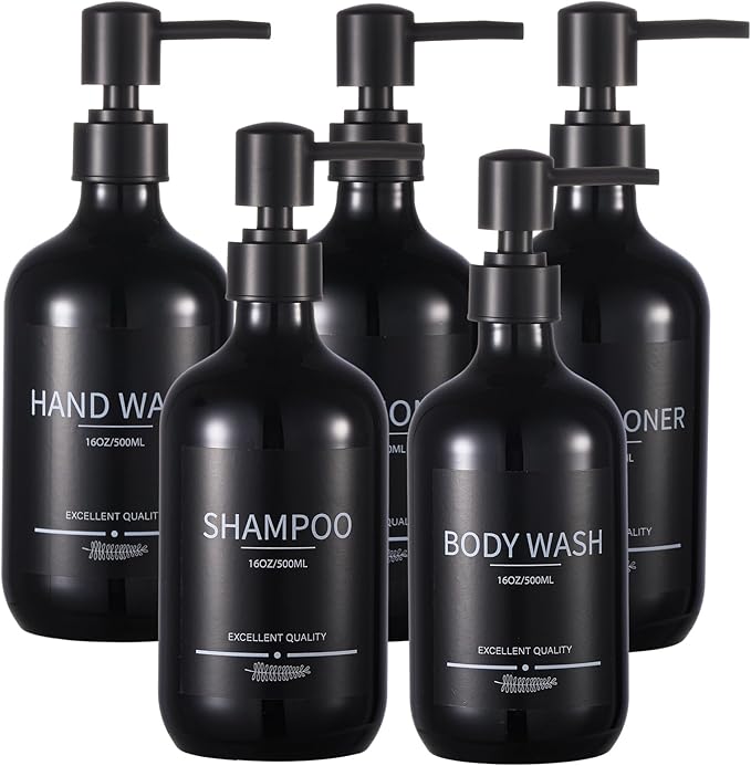 Shampoo and Conditioner Dispenser 16.9oz Refillable Shampoo and Conditioner by MithrgrousLife