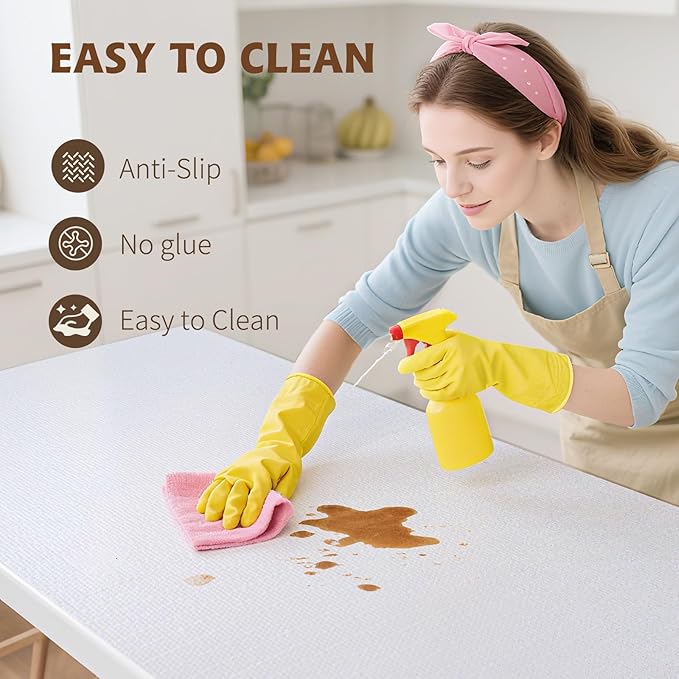 Shelf Liners for Kitchen Cabinets Non Adhesive Drawer Liner 17in x 20FT Pure - Image 4
