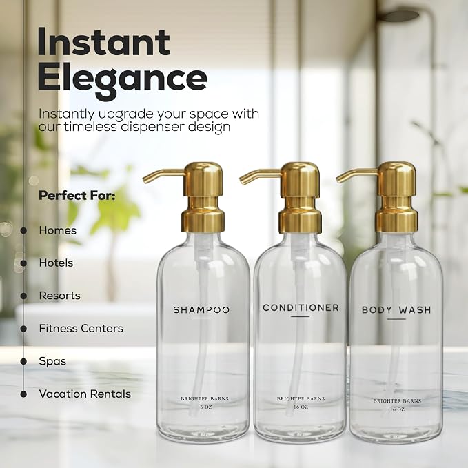 Luxury Shampoo and Conditioner Dispenser Set by Brighter Barns - Image 2