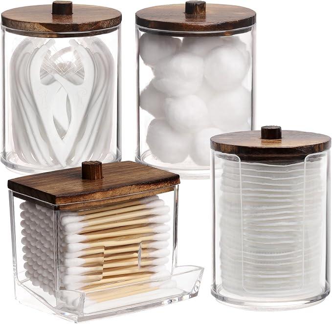 Tbestmax 4 Pack Qtip Holder Dispenser, 10/7oz Bathroom Container by Tbestmax