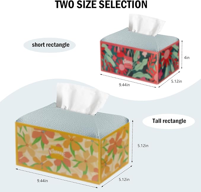 Tissue Box Cover PU Leather Tissue Holder Rectangle Facial Tissue Case Tissue - Image 6