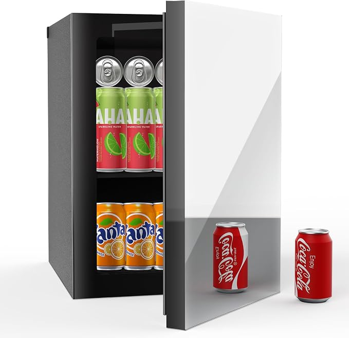 Stopasd Compact Beverage Refrigerator, 0.9 Cu.Ft/24 Can Mini Fridge by Stopsad