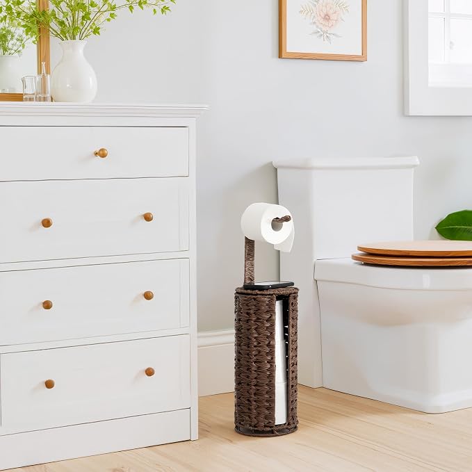 GRANNY SAYS Wicker Freestanding Toilet Paper Holder Stand - Image 2
