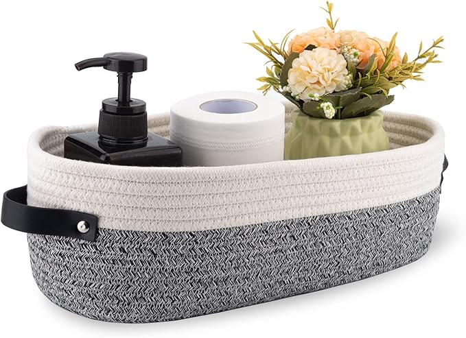 Small Cotton Rope Woven Basket Toilet Paper Baskets by Oradrem