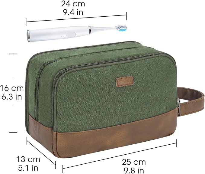 WANDF Travel Toiletry Bag for Men Large Toiletries Shaving Bag Water Resistant - Image 7