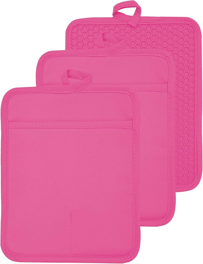 Oven Pot Holder with Pocket Cotton Heat Resistant Coaster Potholder Kitchen Hot by VEIKERY