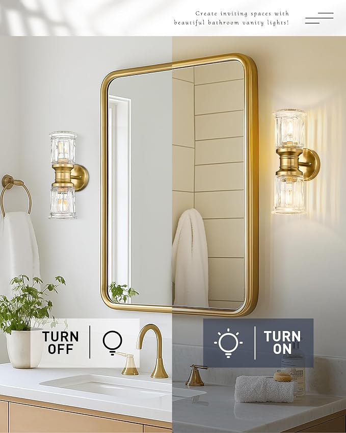 Gold Wall Sconces, HWH Single Wall Vanity Light Fixture - Image 5