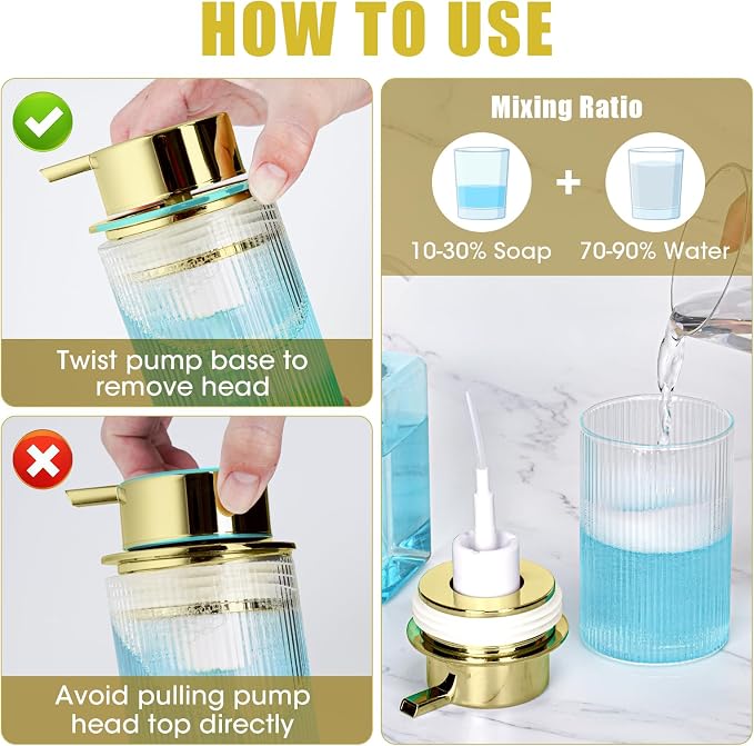 NiHome 14oz Multifunctional Glass Foaming Hand Soap Dispenser - Image 4