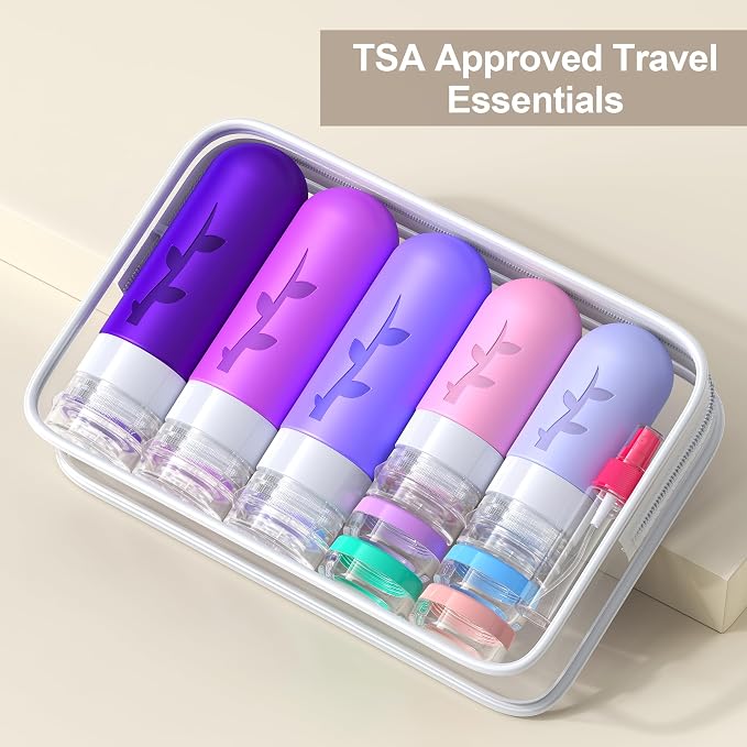 19 Pack travel Bottles for Toiletries, Silicone TSA Approved Travel Size - Image 4