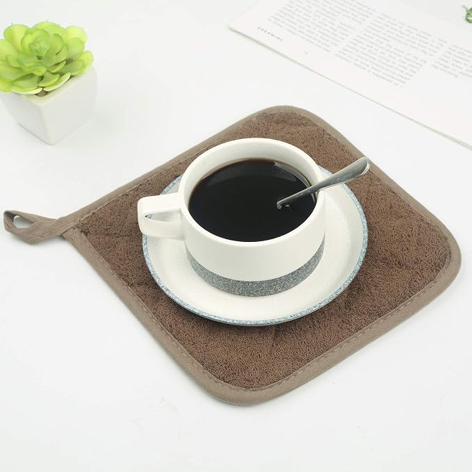 100% Cotton Kitchen Everyday Basic Terry Pot Holder Heat Resistant Coaster - Image 7