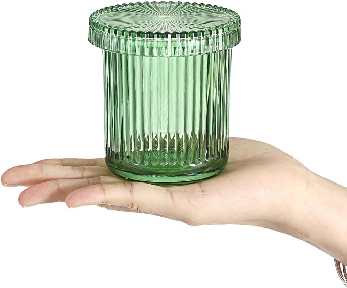 Hipiwe 2 Pcs Qtip Holders Bathroom Dispenser Glass Apothecary Jars - Image 8