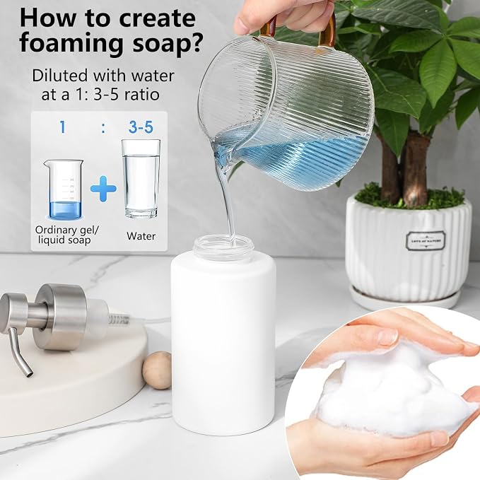 Foaming Soap Dispenser Set, 12 Oz Glass Hand Soap Dispenser - Image 3