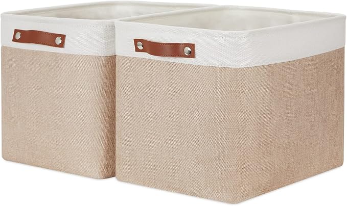 HNZIGE Fabric Storage Baskets for Organizing Large Canvas Rectangular Storage by HNZIGE
