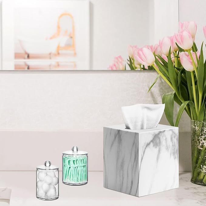 Tissue Box Cover, Square Facial Acrylic Tissue Holder - Image 6
