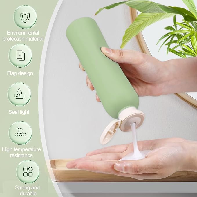 3Pcs 8.8oz Flip Top Squeeze Bottles, Reusable and Refillable Leak Proof Travel - Image 4