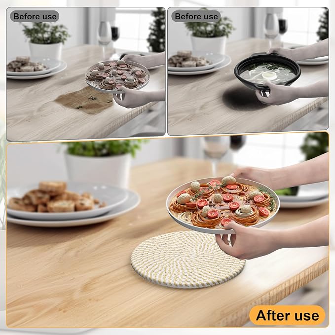 7" Trivets for Hot Dishes, 6 Pack Hot Pads for Kitchen Counter & Dining Table - Image 5