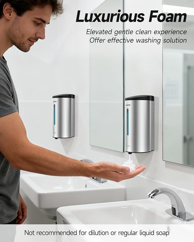 AIKE Wall Mount Automatic Foam Soap Dispenser 25 OZ Commercial Large Capacity - Image 2