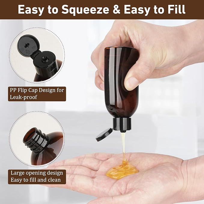 Travel Shampoo Bottles 6 Pack 3.4oz/100ml TSA Approved Squeezable Travel Size - Image 5