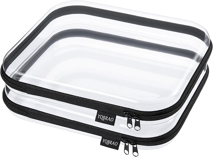 Hard Sided Clear Zipper Case for Storage- Professional-Grade Plastic Clear by Unknown