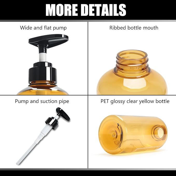 Soap Shower Dispenser, YACEYACE 3Pcs 16.9oz Soap Dispenser Bottles Set - Image 4