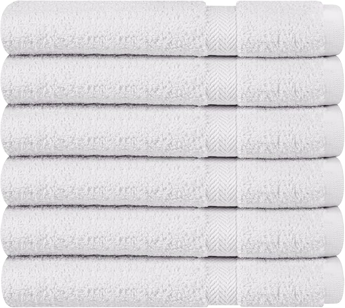 Towel and Linen Mart 100% Cotton White 6 Pack Bath Towel Set, Quick Dry - Image 4