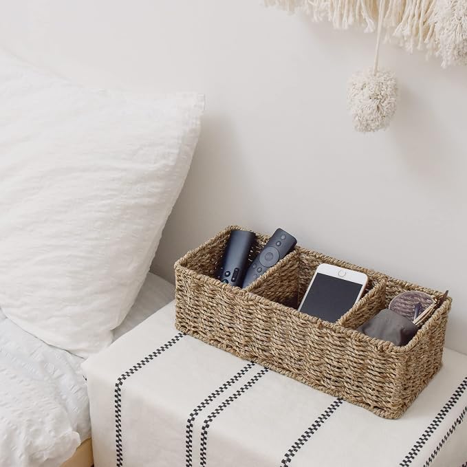 StorageWorks Wicker Toilet Basket Tank Topper, Toilet Paper Basket - Image 4