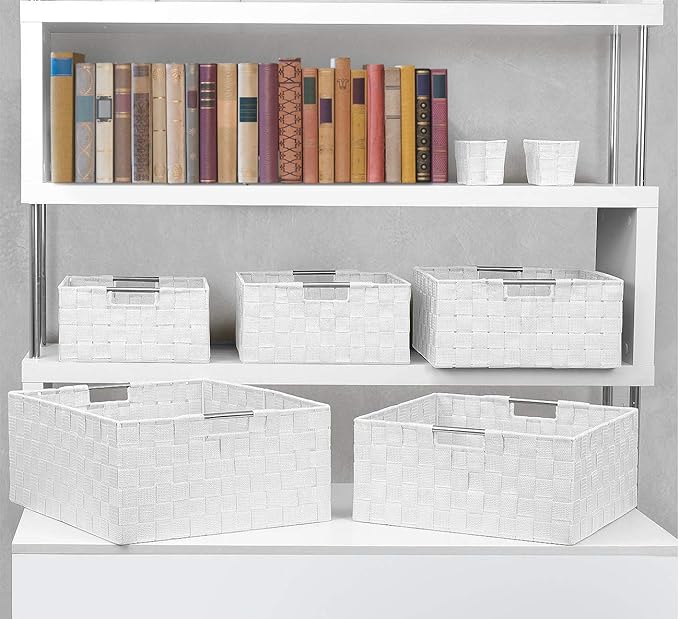 Sorbus Storage Baskets for Organizing, Mesh Hand-Woven Design, Linen Closet - Image 5
