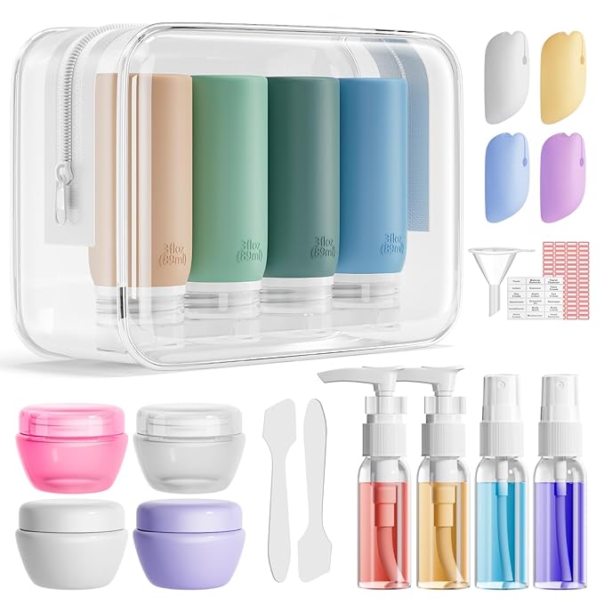 Muslish 21 Pack Travel Bottles for Toiletries, Leak-Proof TSA Compliant by MUSLISH