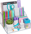 STORi Chloe Clear Plastic Stackable Desk Organizer, Rectangular 6-Compartment by STORi