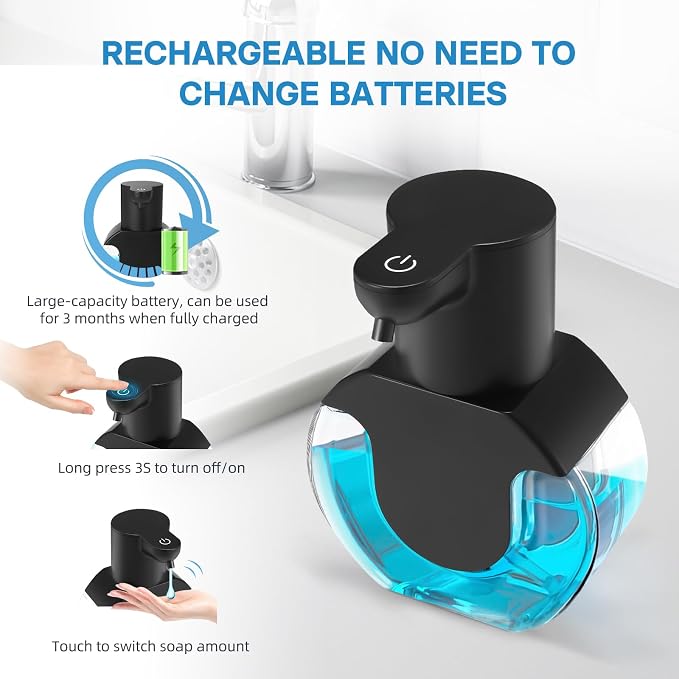2 Pack Automatic Soap Dispenser Touchless, 14.2oz/420ML Auto Liquid Soap - Image 2