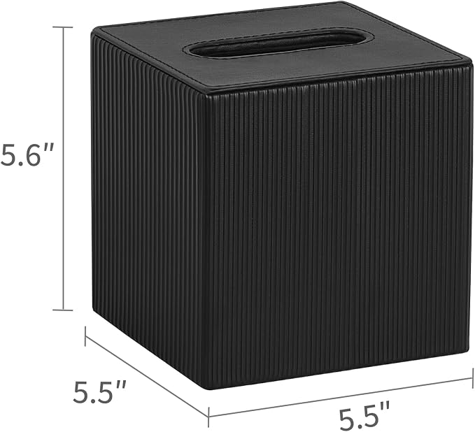 Mkono Tissue Box Cover PU Leather Square Tissue Box Holder - Image 7