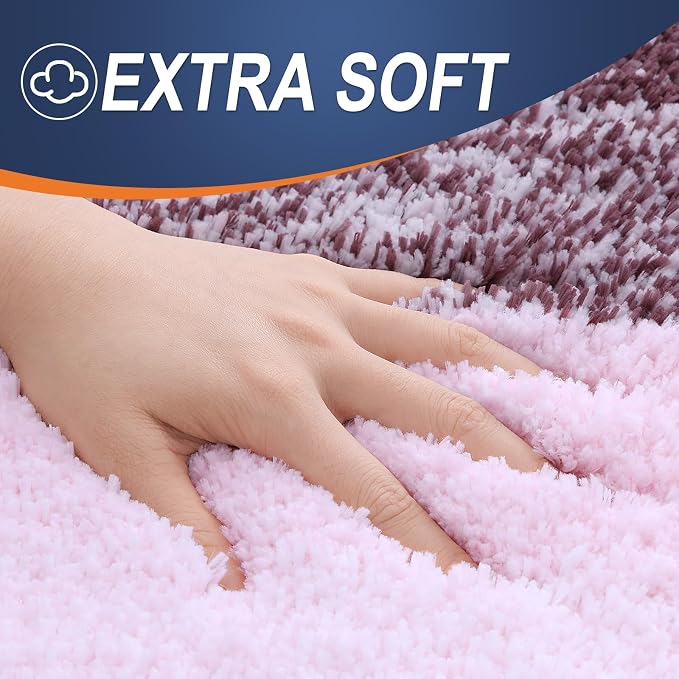OLANLY Bathroom Rug Set 2 Piece, Soft Absorbent Microfiber Bath Rug Set - Image 2