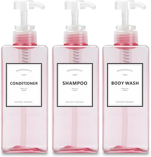 22oz Set of 3 Travel Shampoo and Conditioner Dispenser, Empty Soap Dispenser by YACEYACE