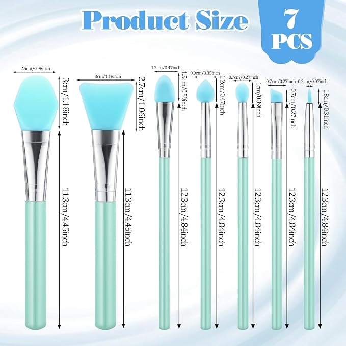 7PCS Silicone Brush Applicator Kit, Resin Brush Applicator UV Resin Brushes - Image 2