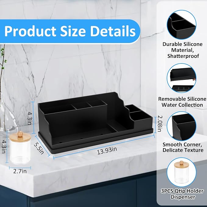 Bathroom Counter Organizer, Toothbrush and Toothpaste Holder - Image 4