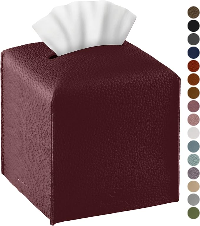 Tissue Box Cover, Jeethemy Square PU Leather Tissue Box Holder, Modern Tissue by Jeethemy