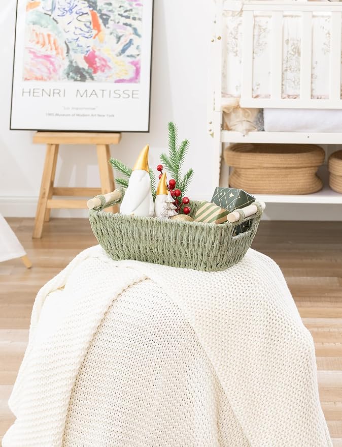 StorageWorks Round Paper Rope Woven Basket - Image 9