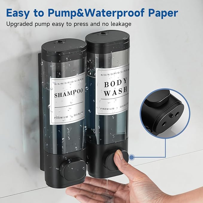 Shampoo and Conditioner Dispenser, Shower Dispenser 2 Chamber No Drill - Image 2