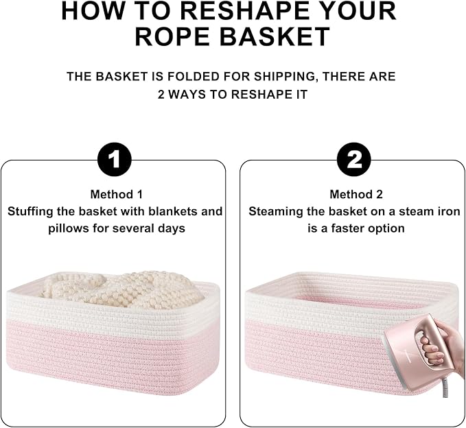 Storage Baskets for Organizing 3 Pack, Woven Baskets for Shelves, Closet - Image 8