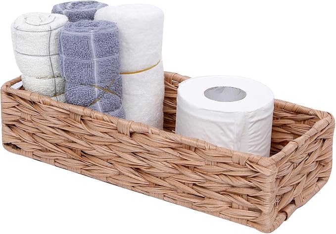 Bathroom Decor Box Toilet Tank Basket Woven Tissue Holder Box Toilet Paper by JGJCYO9
