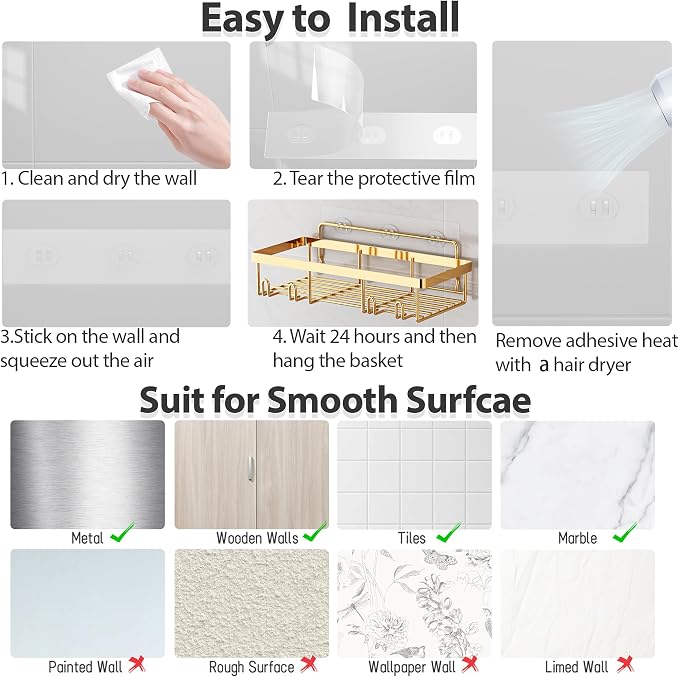 5 Pack Shower Caddy Organizer Rack Shelf - Image 7