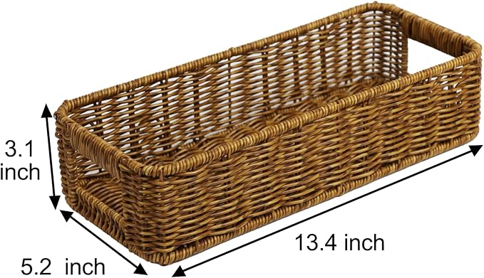 Basket for Toilet Paper Storage, Waterproof Wicker Baskets for Bathroom Counter - Image 6