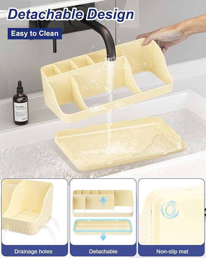 Bathroom Counter Organizer and Storage, 7 Slots Detachable Toothbrush Holders - Image 4