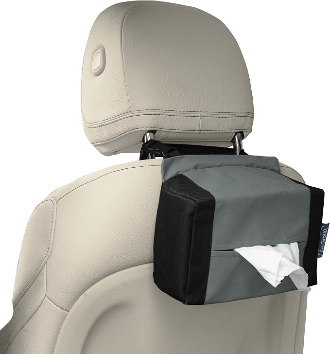 FH Group E-Z Travel Napkin Tissue Dispenser Holder Fits Most Cars, and Vans Gray by FHGroup