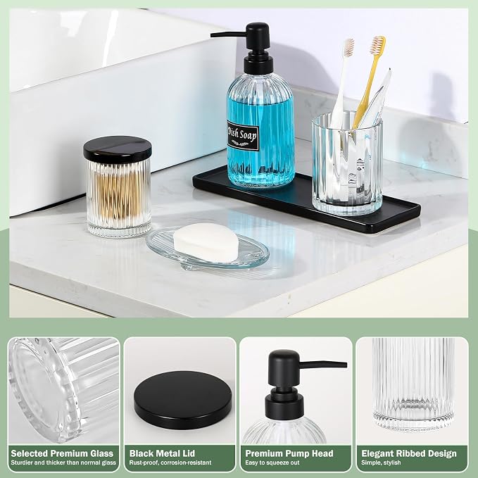 Shinowa Bathroom Accessories Set, Toothbrush Holder, Q-Tips Holder, Soap Dish - Image 4
