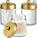 3PC Farmhouse Decor Qtip Holder Apothecary Jars Bathroom Vanity Storage by Komashr