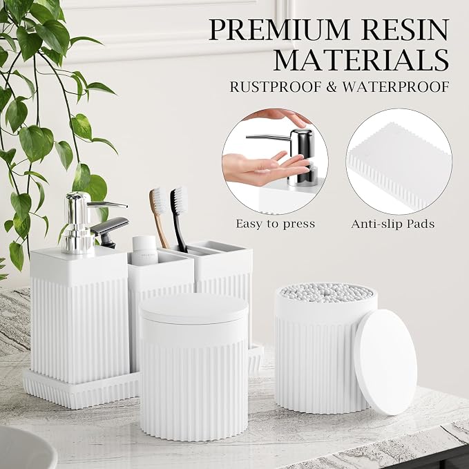 6-Piece White Bathroom Set - Image 4