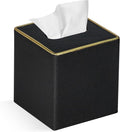 Tissue Box Cover Square PU Leather Facial Tissue Box Holder by GOLRANLYE